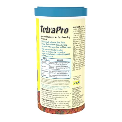 TetraPro Tropical Color Crisps, Fish Food With Natural Color Enhancers, Tropical Fish Food, 7.41 Ounces