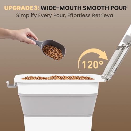 20-23 Lbs Dog Food Storage Container, Collapsible Dog Food Container with Transparent Airtight Lid,Multifunctional Pet Food Storage Container for Dog