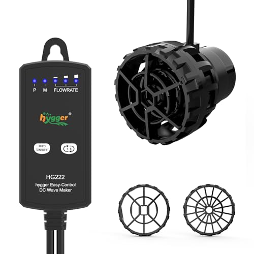hygger Aquarium Wave Maker for 5-10 Gallon Fish Tanks, Adjustable DC Power Heads for Aquarium with Controller, Aquarium Circulation Pump With