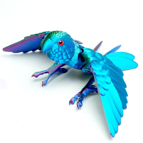 3D Printed Parrot Fidget Toys,Bird with Flexible Wing,Threedee Printing Animals Stuff,Home Office Decor Skeleton Dragon,Festival Gifts Action