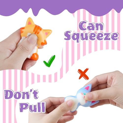 Cat Party Favors for Kids 24PCS Squishy Toys,Goodie Bag Stuffers, Pinata Stuffers,Birthday Gifts for Boys & Girls,Treasure Chest Prizes,Classroom