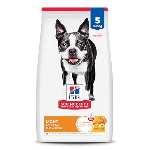 Hill's Science Diet Adult 1-6 Light Small Bites Dry Dog Food, Chicken Meal & Barley, 5 lb. Bag