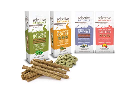 Supreme Petfoods 3 Pack of Selective Naturals Garden Sticks Rabbit Treats, 2.1 Ounces each, with Pea and Mint