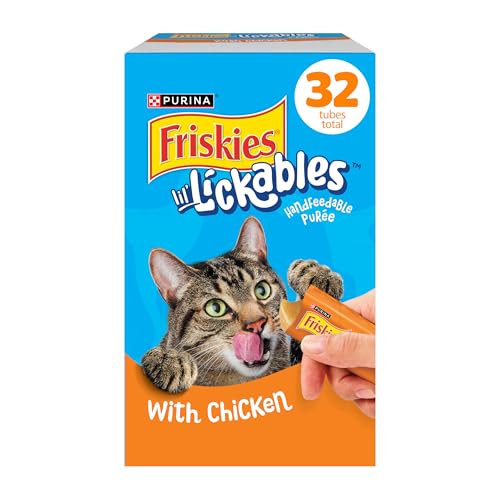 Purina Friskies Lil’ Lickables with Chicken Lickable Cat Treats - 16 oz (Pack of 32)