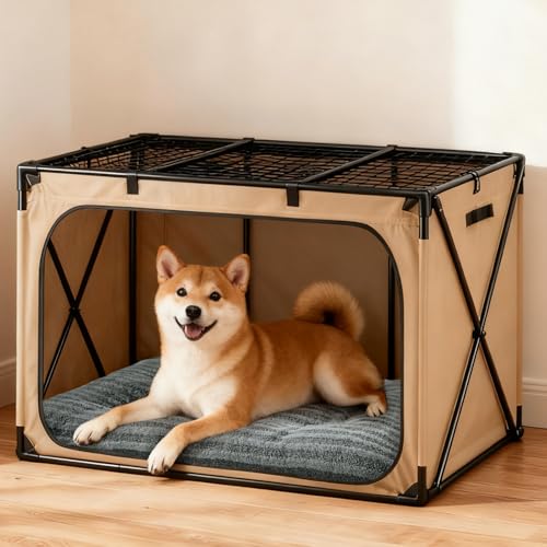 FURTIME Washable Dog Bed Large Sized Dogs, Deluxe Dog Crate Beds Comfy Fluffy Kennel Pad Anti-Slip Pet Sleeping Mat, Machine Washable Dogs Pillow