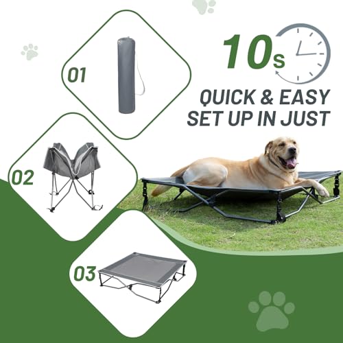 TIMBER RIDGE Outdoor Dog Bed, Cooling Elevated Pet Bed Portable Raised Dog Bed with Breathable Mesh, Dog Bed Foldable Dog Cot for Indoor & Outside