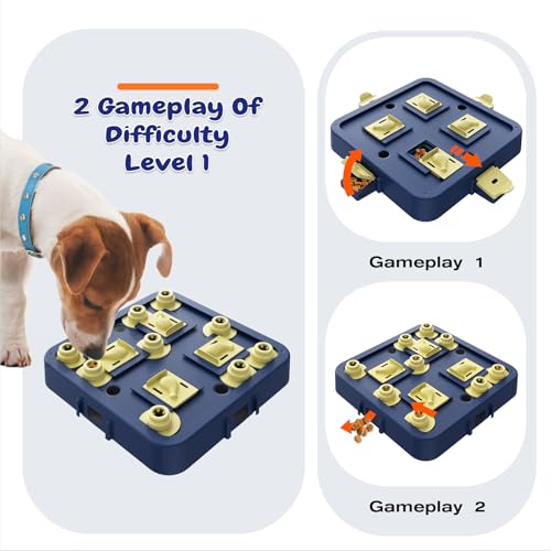 KADTC Dog Chess Puzzle Toy, Large Size, 3 Levels of Step-by-Step Challenge Beginner to Advanced Slow Feeder & Mental Stimulation for Smart Dogs