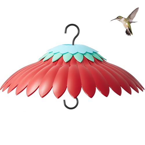 Bird Feeder Weather Guard Dome Cover Red Rain Shade for Hummingbird Feeders Built-in Moat Proof, Easy to Install 11inch