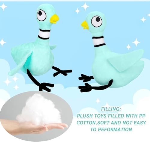 Don't Let The Pigeon Drive The Bus 12'' Pigeon Plush Toy Soft Stuffed Bird Stuffed Animal Toy for Kids Boys Girls Gifts, Home Decor Plushies
