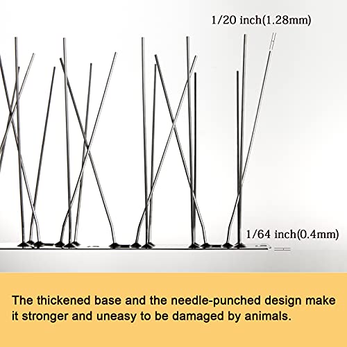 OFFO Bird Spikes with Stainless Steel Base, Covers 73.7 Feet(22.5m) Durable Bird Spikes Arrow Pigeon Spikes Fence Kit for Keeping Small Bird, Crows