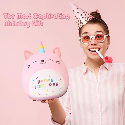 SQEQE Unicorn Cat Plush Kawaii Birthday Cat Plushies Pillow Cat Stuffed Animal Toy Soft Plushie Doll Gifts for Kids Decor(Caticorn, 8 Inch)