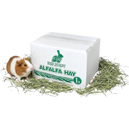 High Desert Alfalfa Hay, Protein Rich Soft Leaf Food for Young Growing Animals, Natural Rabbit Food and Guinea Pig Hay, Supports Digestive Health