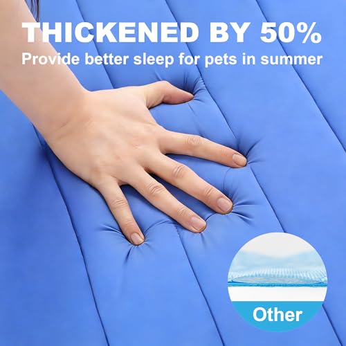 Dog Cooling Mat, Soft Fabric Cooling Mat for Dogs, Foldable Crate Pet Bed & Non-Slip, (Q-Max > 0.45) Long-Lasting Cool & Keep Your Pet Cool (Large