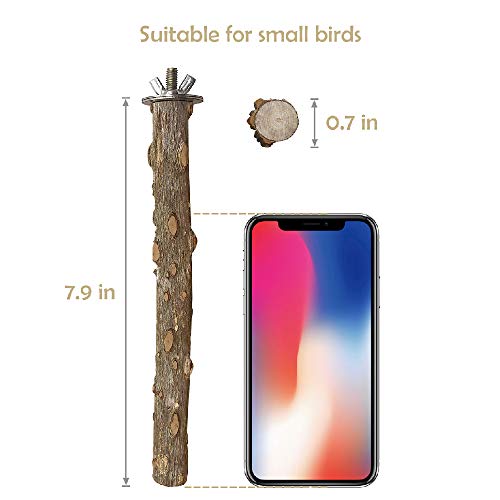 Bird Perch 4 PCS Natural Wood Stand Parakeet Toys Bird Cage Accessories for Parrots Conure Supplies Budgie Platform