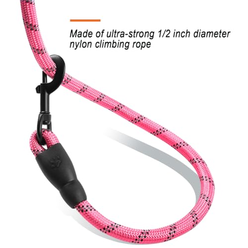 BARKBAY Dog Leashes for Large Dogs Heavy Duty Dog Leash 4/5/6 FT with Comfortable Padded Handle and Highly Reflective Threads for Medium Large Dogs