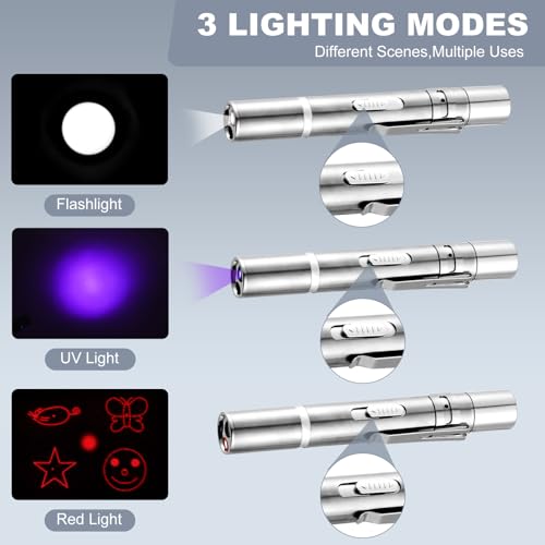 Laser Pointer, Cat Toys, Cat Laser Pointer with 3 Light Modes & 5 Fun Patterns,Portable Interactive Kitten Pet Bird Dog Cat Mouse Toy for Fun Chase