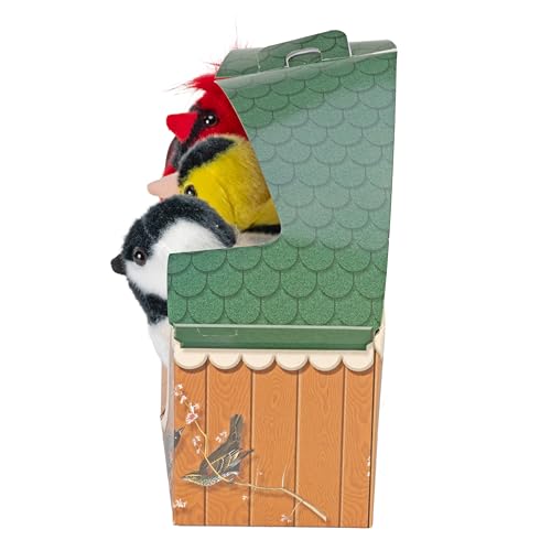 Wild Republic Audubon Birds Collection with Authentic Bird Sounds, Northern Cardinal, American Goldfinch, Chickadee, Bird Toys for Kids and Birders 3
