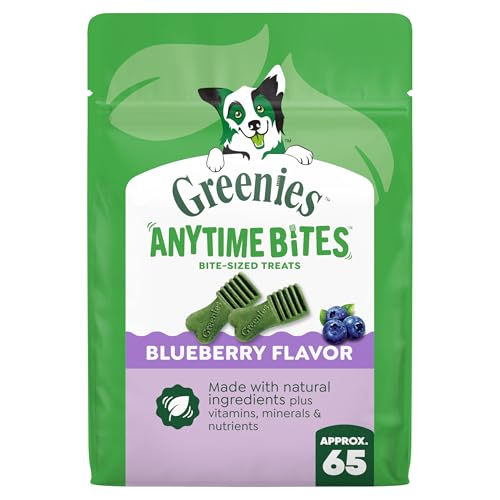 Greenies Anytime Bites Dog Treats, Blueberry Flavor, Dog Training Treats, 10.3 oz. Bag