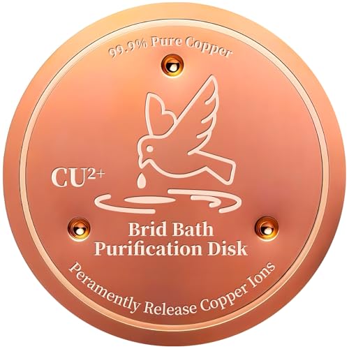 Bird Bath Copper Disk, 99.99% Pure Copper Cleaning Disk, Natural Cleaning Solution for Outdoor Birdbath, Helps Extend time Between birdbath Cleaning