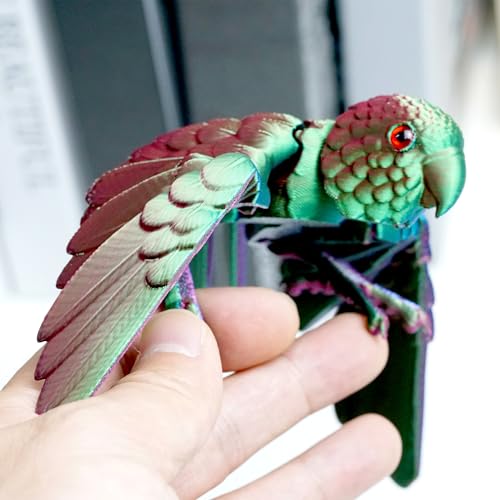 3D Printed Parrot Fidget Toys,Bird with Flexible Wing,Threedee Printing Animals Stuff,Home Office Decor Skeleton Dragon,Festival Gifts Action