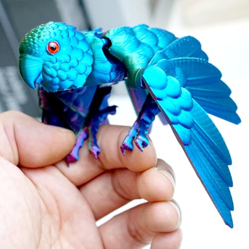 3D Printed Parrot Fidget Toys,Bird with Flexible Wing,Threedee Printing Animals Stuff,Home Office Decor Skeleton Dragon,Festival Gifts Action