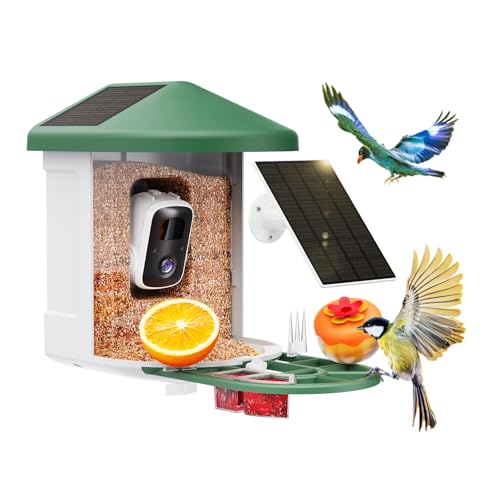 HARYMOR Bird Feeder with Camera with AI Identify Birds Species Solar Powered, Smart Bird House with Cam, 2K HD Video Live Stream, Instant Arrival