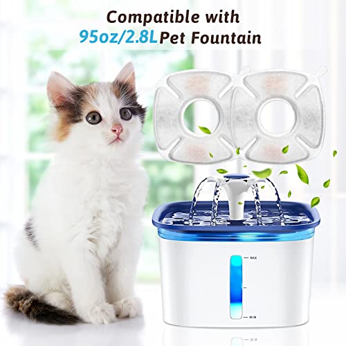 24 Pcs Cat Fountain Replacement Filters 12 Pack Cat Water Fountain Replacement Filters with 12 Pack Pre-Filter Sponges, Pet Fountain Filter Fit for