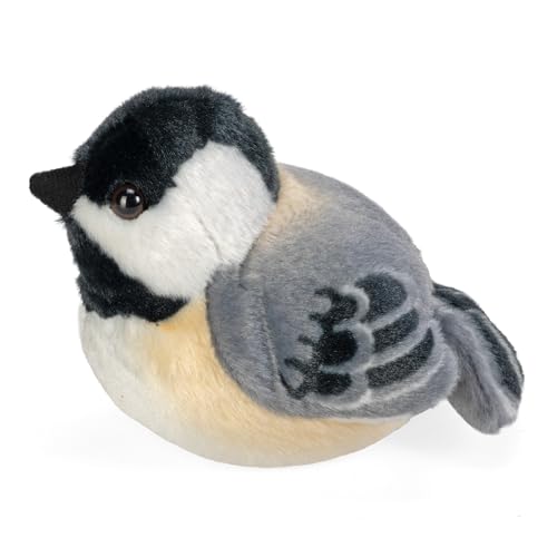 Wild Republic Audubon Birds Black-Capped Chickadee Plush with Authentic Bird Sound, Stuffed Animal, Bird Toys for Kids & Birders
