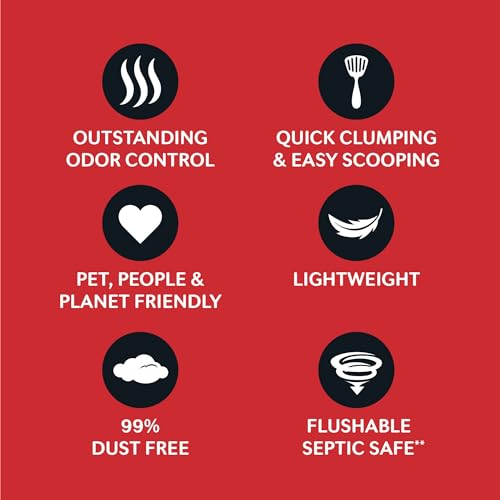 WORLD'S BEST CAT LITTER Multiple Cat Unscented, 32-Pounds - Natural Ingredients, Quick Clumping, Flushable, 99% Dust Free & Made in USA