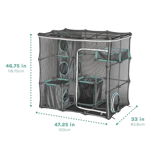 Kitty City Outdoor Catio Furniture and Play Kits for Cats, Outdoor Mega Kit