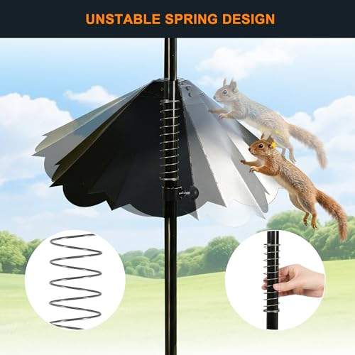 Oversized 21 Inch Metal Squirrel Baffle, Chew-Proof Weatherproof Squirrel Guard for Bird Feeder Pole and 4x4 Post, Outdoor Hanging Squirrel Proof