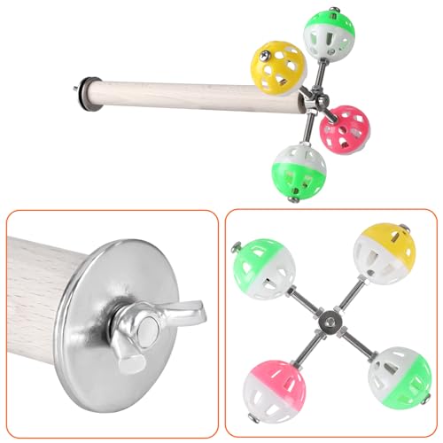 Stand Perch Toy with Rotating Balls for Birds, Parakeets, Budgies, Cockatiels, Parrots, Budgerigars, Conures, Parrotlets, Ringnecks, Lovebirds (1Pcs)
