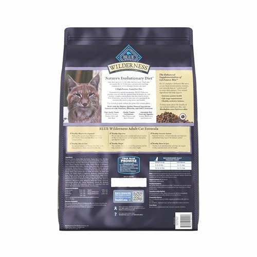Blue Buffalo Wilderness Natural Adult Dry Cat Food, High-Protein and Grain-Free Diet, Supports Healthy Muscle Development and a Healthy Immune