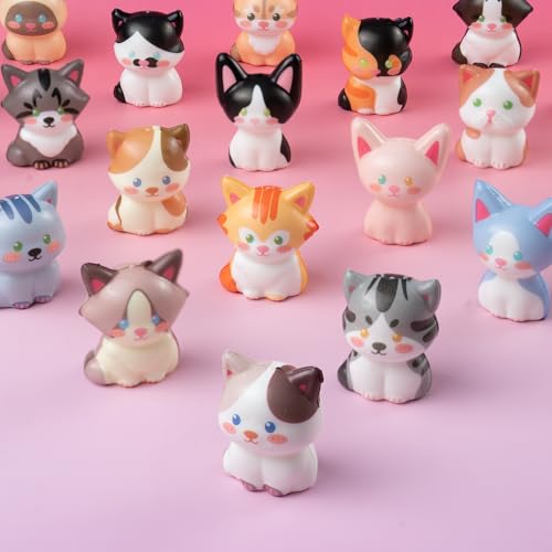 Cat Party Favors for Kids 24PCS Squishy Toys,Goodie Bag Stuffers, Pinata Stuffers,Birthday Gifts for Boys & Girls,Treasure Chest Prizes,Classroom