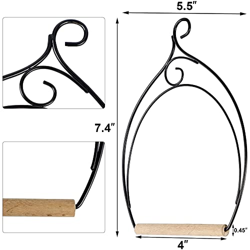 winemana Set of 3 Hummingbird Swings, Rust Resistant Metal Frame, Wooden Dowel, Attach to Bird Feeders, Perfect for Hanging Indoor Office Outdoor