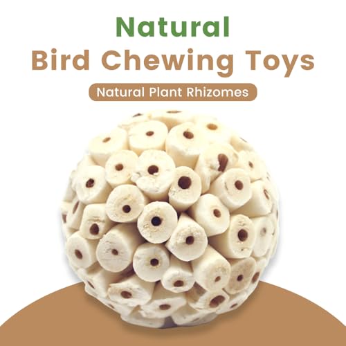 4PCS Bird Toys Sola Balls 2.36'' - Bird Foraging Toy, Sola Atta Ball, Parrot Chew Shred Toy for Sharpening Claws & Beaks for Cockatiel, Parakeets