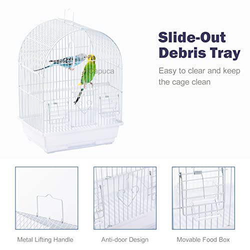 Small Bird Travel Cage - Lightweight Small Birds Starter Kit with Birdcages and Accessories Great for Parakeets Lovebirds Parrotlets Finches Canaries