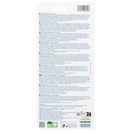 Virbac C.E.T.® Oral Hygiene Kit for Dogs | Poultry-flavor Toothpaste | Fingerbrush and Pet Toothbrush