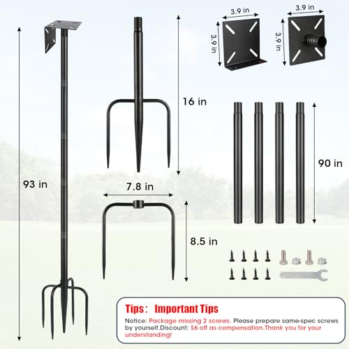 Smart Bird Feeder Pole Stand, 79 Inch Heavy Duty Bird House Pole for Outdoors Adjustable Mounting Pole for Smart Bird Feeder with 1 Inch Dia Bird