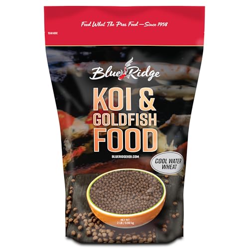 Blue Ridge Koi Fish Food 2lb - Cool Water Wheat 3/16", Fall and Winter Floating Pond Pellets, Ponds Fish Food