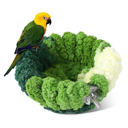 Bird Nest for Cage,Plush Hanging Bird Bed for Parakeet,Breeding Bird House for Conure,Budgie,Cockatiel,Lovebird,Canary,Finch,Hamster,Small Pets,Warm