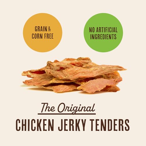 Waggin' Train Chicken Jerky Dog Treats, Made with 100% Real Chicken Breasts, Only Two All-Natural Ingredients, Great High Protein Dog Treat, Easily