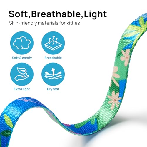 Cat Harness and Leash Set - Escape Proof Adjustable Cat Harness, Comfortable Soft Lightweight, Use Safe & Easy, Walking Travel Kitten Harness for