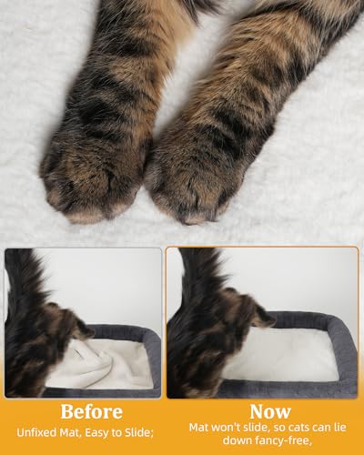 Aechonow Cat Tree for Large Cats, 14Inch Cat Tree Tower with Scratching Post, 20x16.5Inch Perch Bed for Adult Senior Cats, Removable Washable Mat