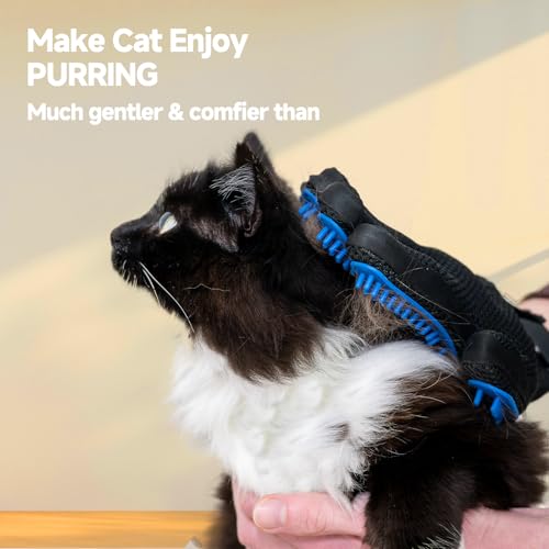 NVNAN Pet Hair Removal Glove for Dogs & Cats, 2-in-1 Deshedding Brush & Massage Mitt - Grooming Gloves for Shedding Control, Bathing and Washing