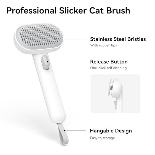 Aumuca Cat Brush for Shedding, Cat Brushes for Indoor Cats, Cat Brush for Long or Short Haired Cats, Cat Grooming Brush Cat Comb for Kitten Rabbit