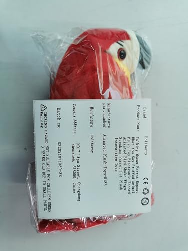 Talking Macaw Parrot Repeat What You Say Stuffed Animal Plush Toy Electronic Record Animated Bird Shake Wings Speaking Parrot Pet Plush Interactive