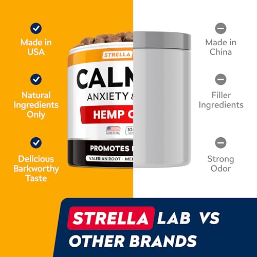 Advanced Calming Chews for Dogs - Hemp Chews and Melatonin - Anxiety Relief - Sleep Aid - Relaxing Treats - Stress Relief During Fireworks, Storms