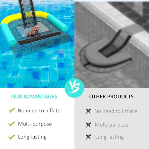 Poolvio Animal Saving Escape Ramp for Pool, Save Critters in Swimming Pool Device Handy, Pool Accessories in Floating Ramp Rescues Saving Frogs