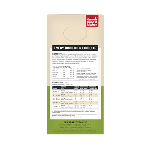 The Honest Kitchen Human Grade Wholemade™ Dehydrated Whole Grain Dog Food - Complete & Balanced Meal or Topper - Chicken 10 lb Box